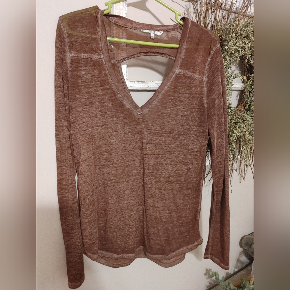 BKE Long sleeve maroon top